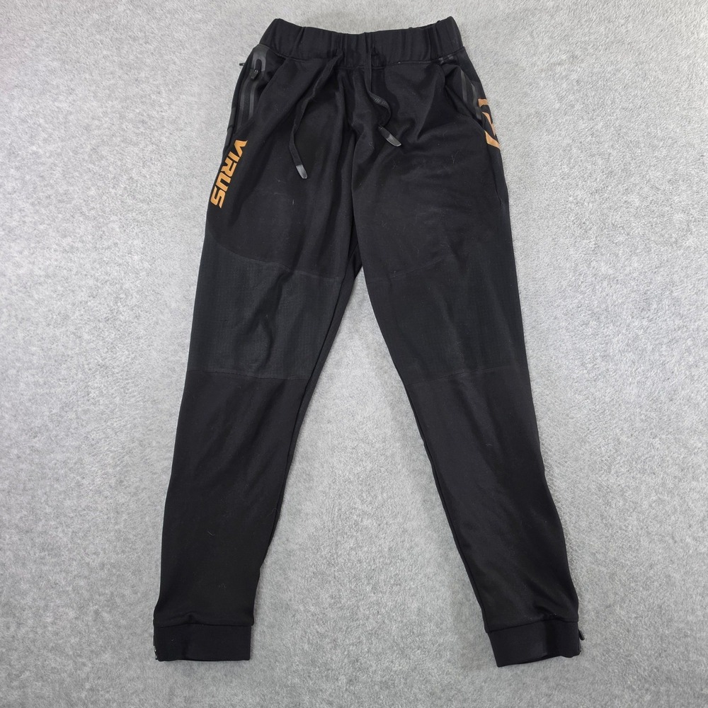 Virus Mens KL2 Active Joggers Black Gold Training Pants Small gym sweatpants
